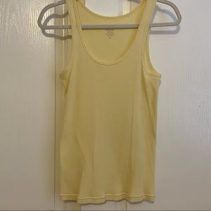 J Crew vintage favorite tank top light yellow ribbed size large